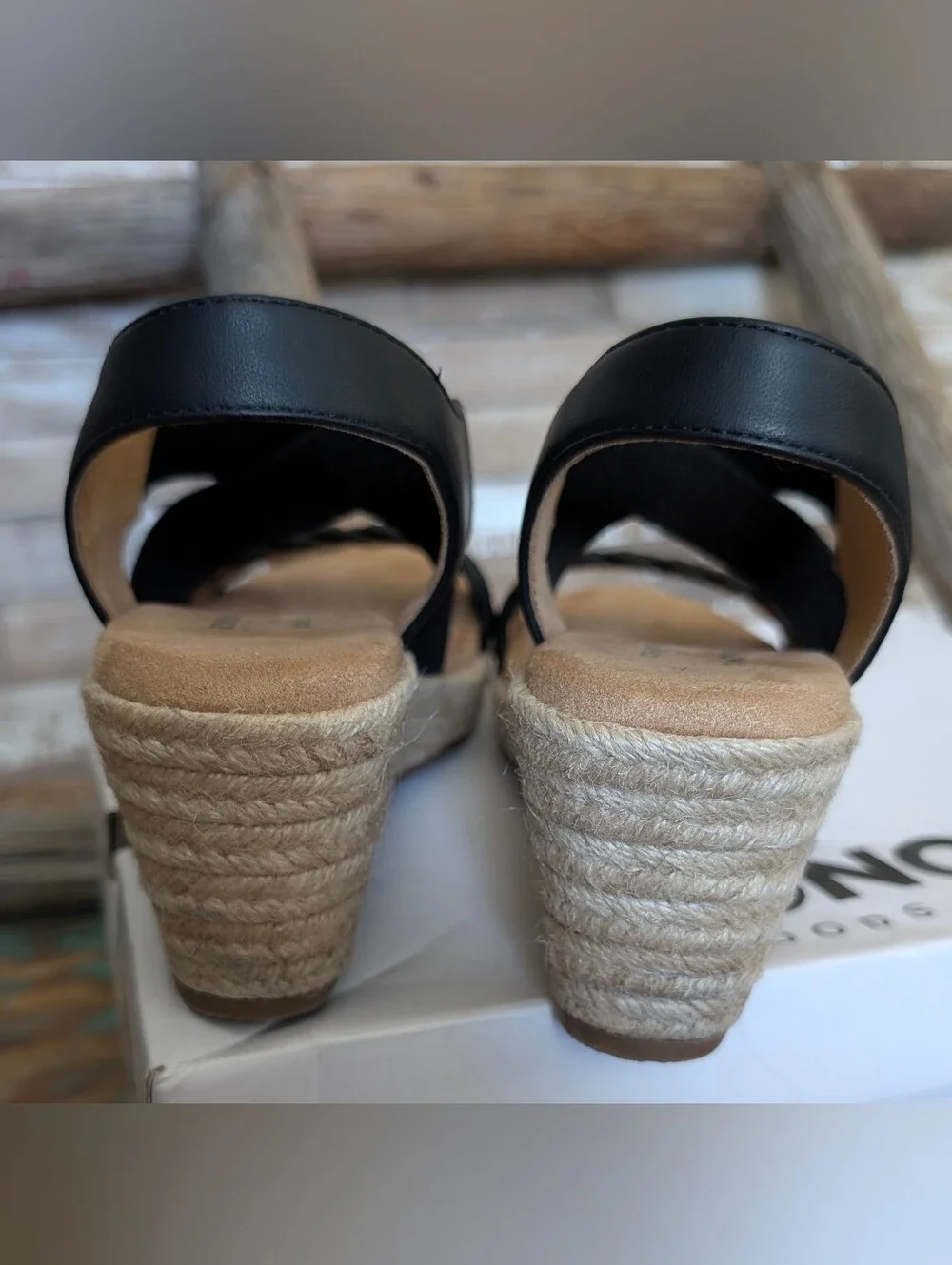 Sonoma Ortholite Eco Style Corra Espadrilles Black Wedges